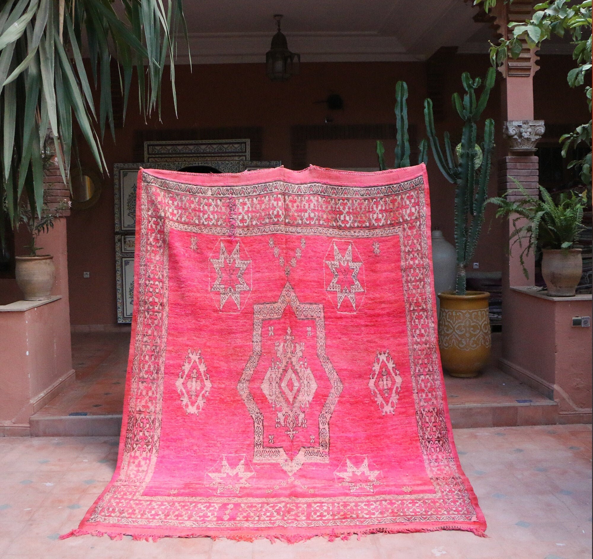 Handmade Pink Moroccan Carpet Berber 7x10 feet Rug Etsy