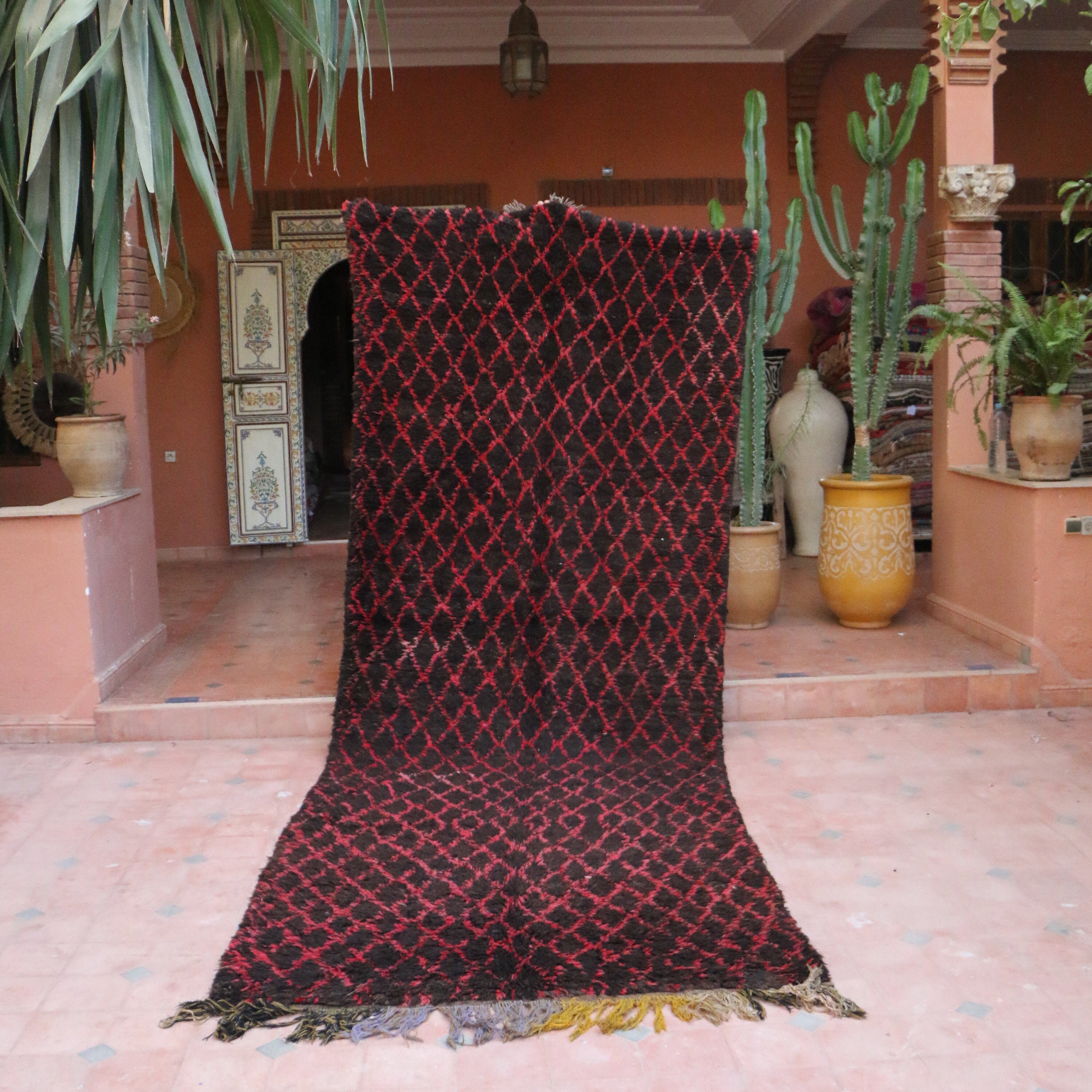 Vintage Moroccan extra large Rug 5x14 feet Authentic Vintage Rug. Wool