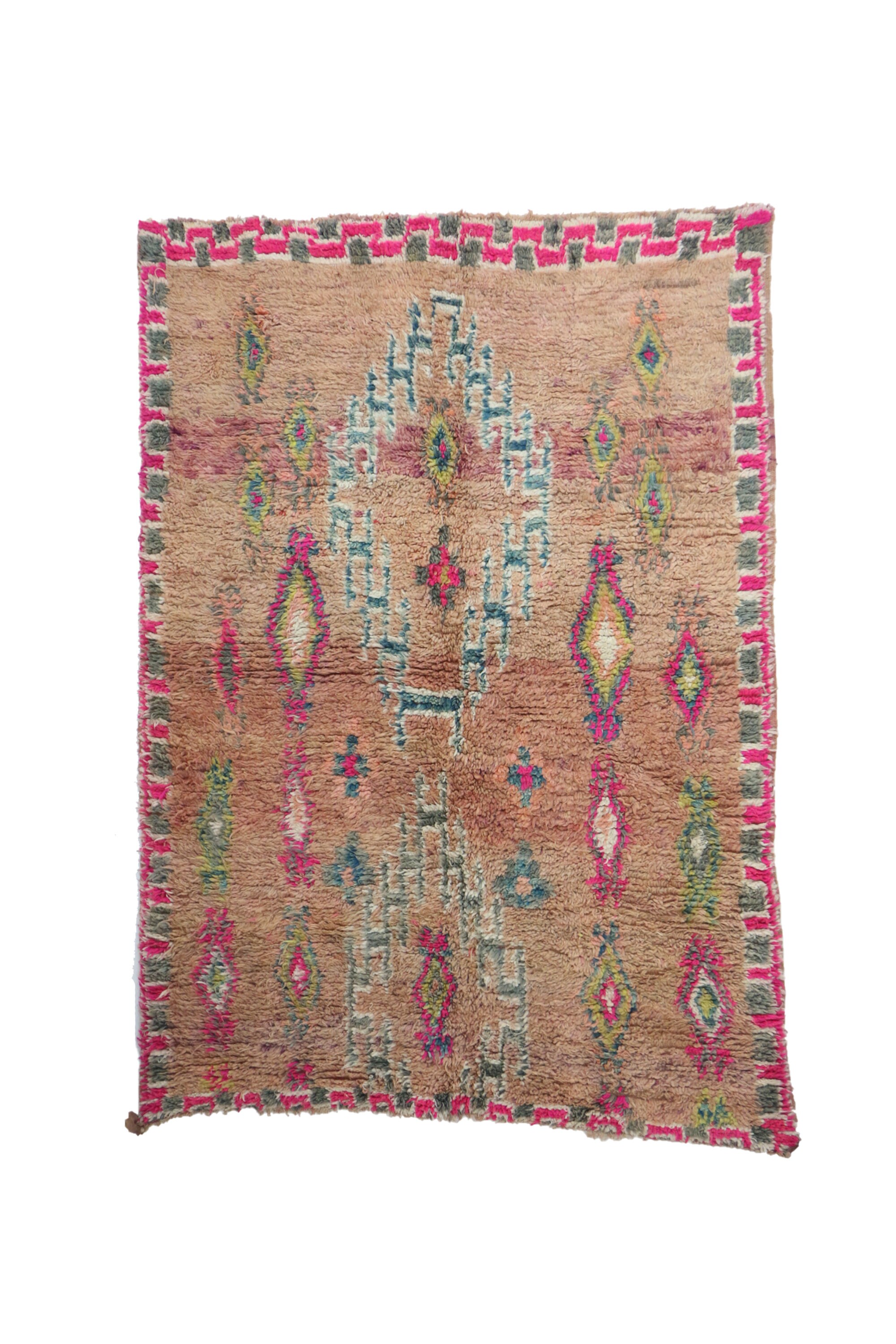 Authentic Moroccan Rug 6x9 ft Handknotted Vintage Pink Rug Etsy