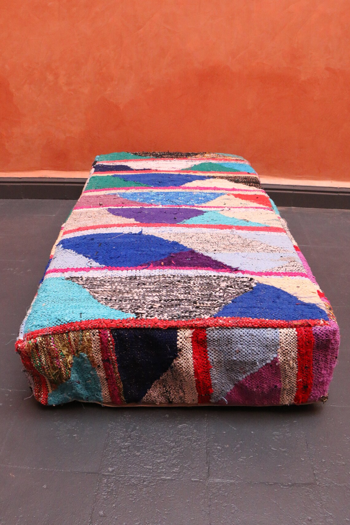 XL Large Moroccan Floor Pillow Square Ottoman Pouf Floor Etsy