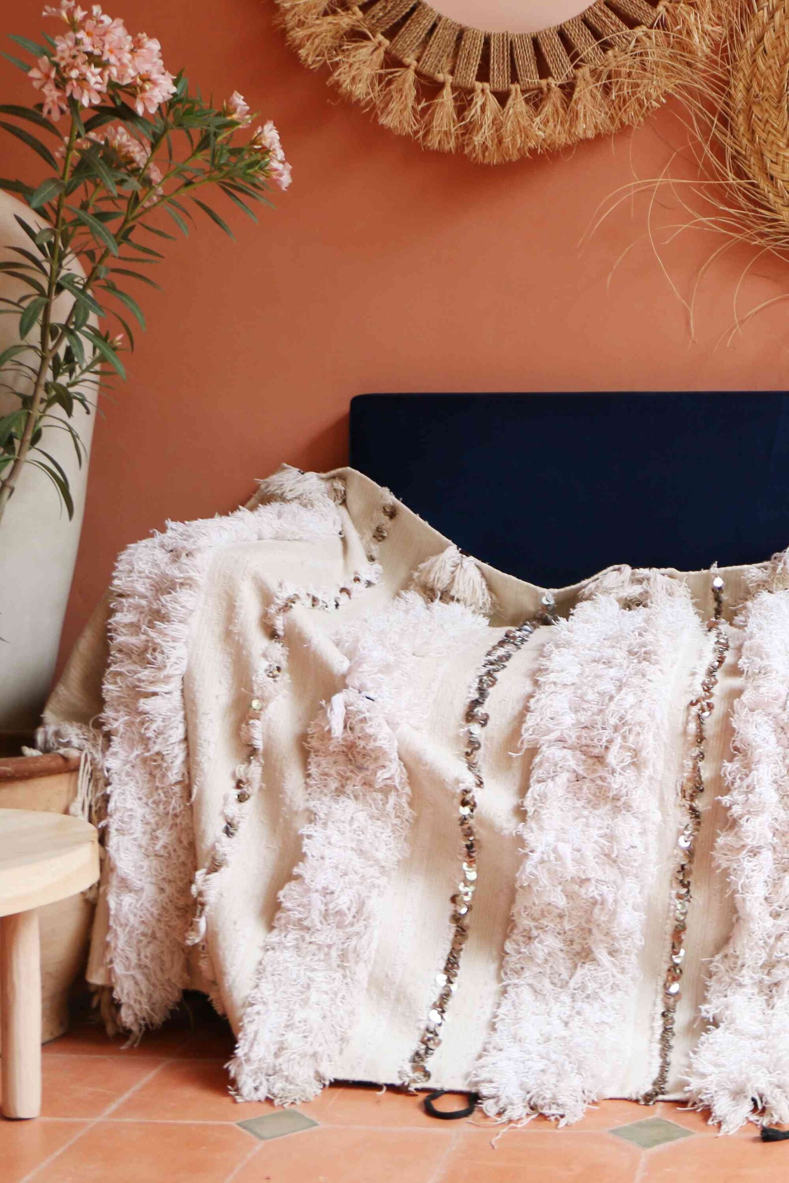 Handmade Moroccan Blanket Moroccan 4x8 feet Beige Blanket Etsy