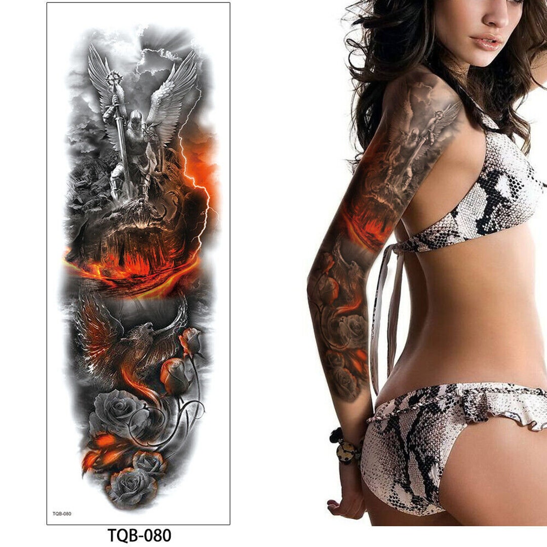 Temporary Tattoo Sleeve Full Arm Sleeve Waterproof Fancy Dress Body Art