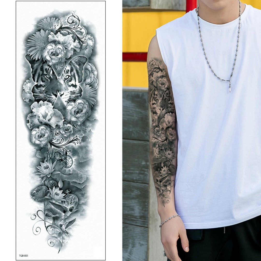 Temporary Tattoo Sleeve Full Arm Sleeve Waterproof Fancy Etsy