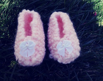 Handmade Knitted Baby Booties.