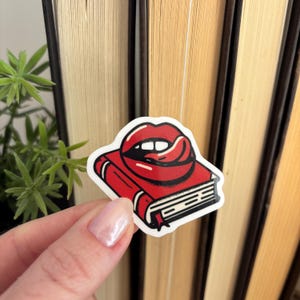 Smut Book Sticker | Lips and Book Vinyl Decal | Bookish Gift for Romance Readers | Smutty Kindle Sticker | Bookish Smut Sticker | Spicy Book