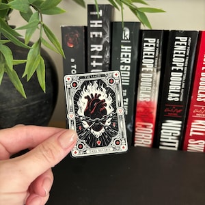Pegatina de romance oscuro de El Lector / Pegatina de carta de Tarot / Pegatina de libros / Pegatina para Kindle / Pegatina de corazón y cadena / Calcomanía de romance picante