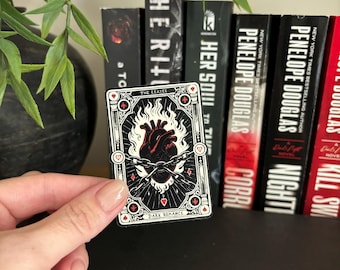 The Reader Dark Romance Sticker | Tarot Card Sticker | Bookish Sticker | Kindle Sticker | Heart and Chain Sticker | Spicy Romance Decal