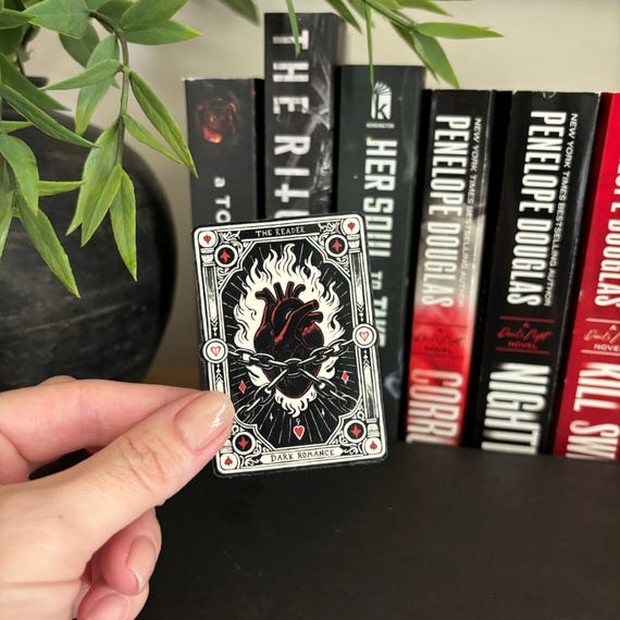The Reader Dark Romance Sticker | Tarot Card Sticker | Bookish Sticker | Kindle Sticker | Heart and Chain Sticker | Spicy Romance Decal