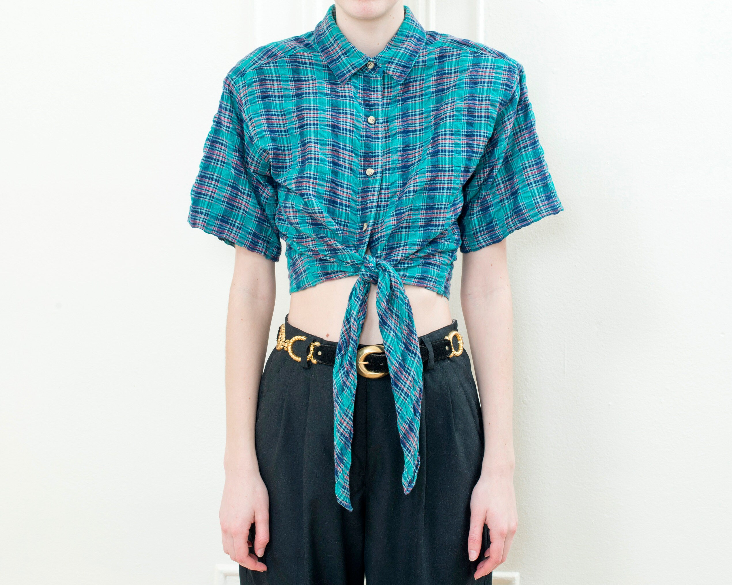 80s Tie Front Shirt - Etsy