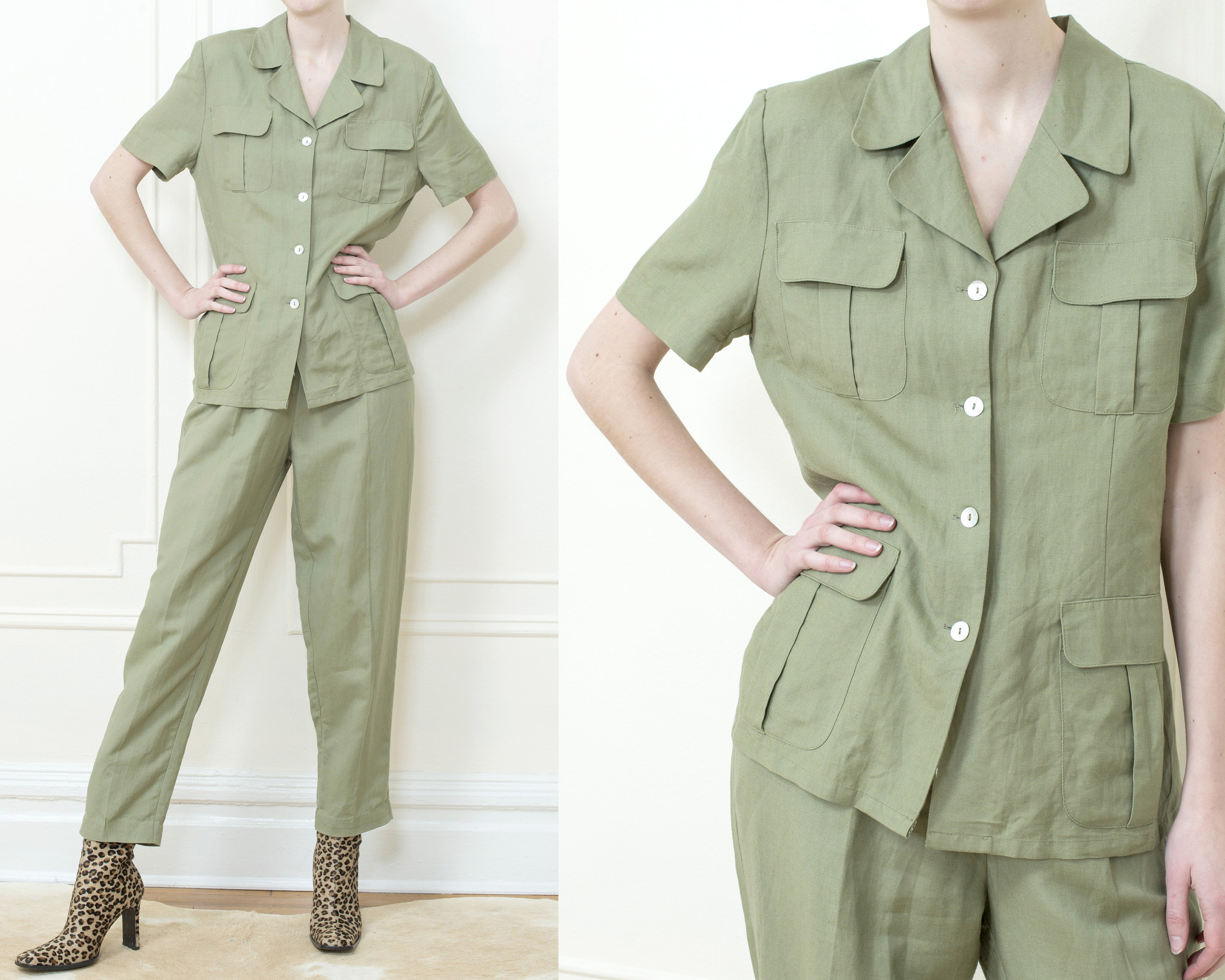 A Reloaded Pin Stripe “French” safari suit and matching pant trousers What  you get : Suit Matching pant trousers Other…