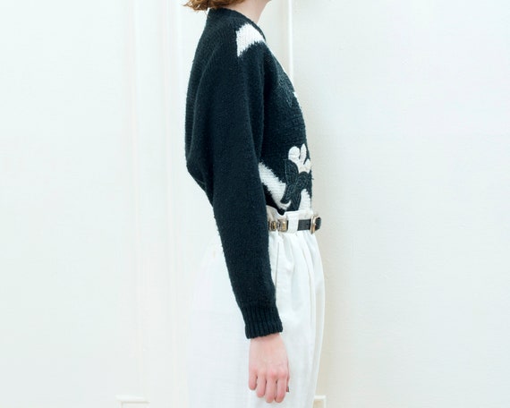 80s carducci graphic sweater | black and white gr… - image 3