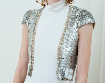 silver sequin bolero