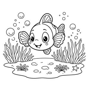 Plus de 100 pages à colorier mignonnes d&#39;animaux de la mer, adultes et enfants, imprimables au format numérique, téléchargement immédiat au format PDF