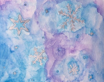 watercolour snowflakes