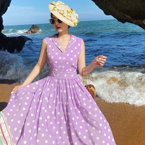 Lilac Polka Dot Dress Etsy UK