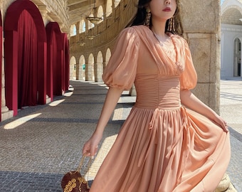 Mr. Water New York Mesh Dress, V Neck, Half Sleeve Event Dress.
