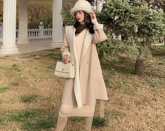 beige coat wool