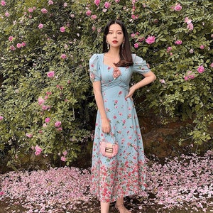 Mulberry Silk Maxi Dress: Floral Print Summer Dress