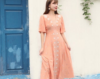 pale orange dress