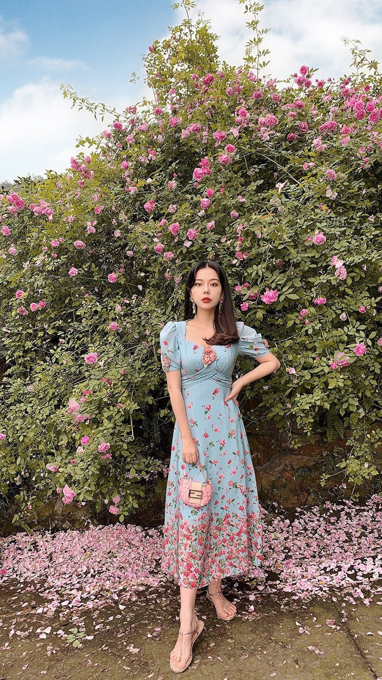 floral silk dress Ariel Floral Silk Dress