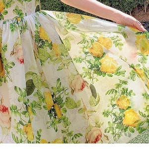 Mr. Water New York Summer Secret Garden Dress. Flower Printed by Japanese Designer. Women's Unique Dress image 8