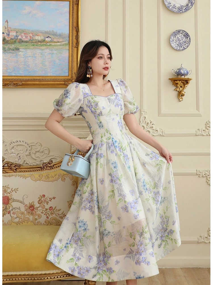 knee length dresses for ladies Sawyer Square Neck Long Sleeve Midi Dress in Ivory
