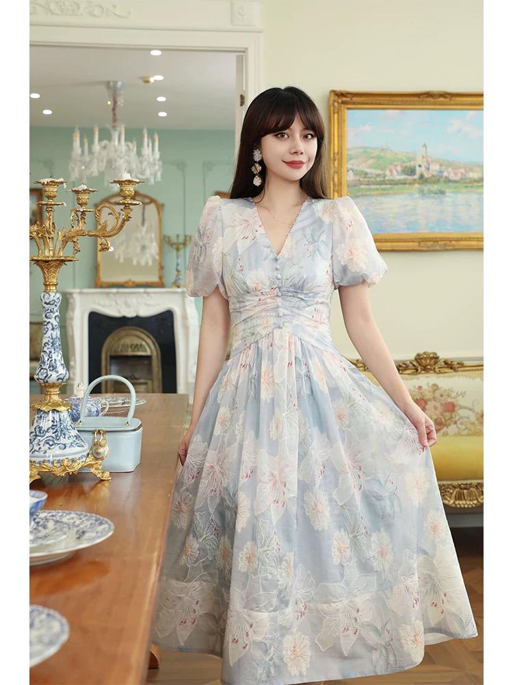 knee length dresses for ladies Lara Dresses 28855 A Line Beaded Midi Cocktail Dress main image 1