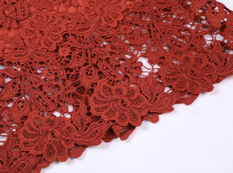 Mr RedPink. Lace Flower High Waist Skirt Water Retro Style Lace Skirt