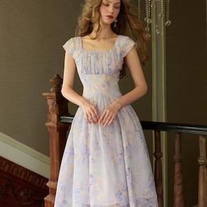 lilac garden party dress Faeriesty Elegant Light Purple Spaghetti Strap Maxi Dress, 3D Floral Decor,  High Slit A-Line Hem, Suitable For Spring Wedding, Garden Party, Romantic  Dinner