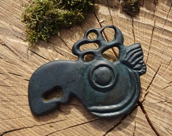 Viking Bronze Badge - Ancient Badge Replica - Viking Bronze Ancient Badge - Moose Head Bronze Badge