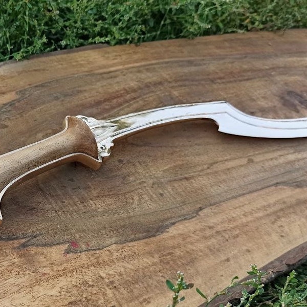 Espada Khopesh - Réplica de arma del Antiguo Egipto - Reproducción de espada - Réplica de arma vikinga - Bronce vikingo - Mango de madera