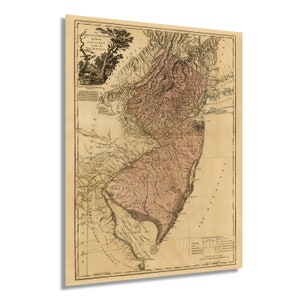 1777 Map of New Jersey State - New Jersey Vintage Map - Province of New Jersey Divided Into East and West - Old Map of New Jersey Wall Art