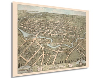 Map of Jamestown Ny - Etsy