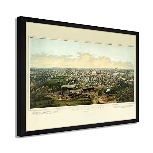 Vintage 1867 Columbus Ohio Map Poster – 24x36 Inch Old Historical Wall Art Print From Capital University View - View #8