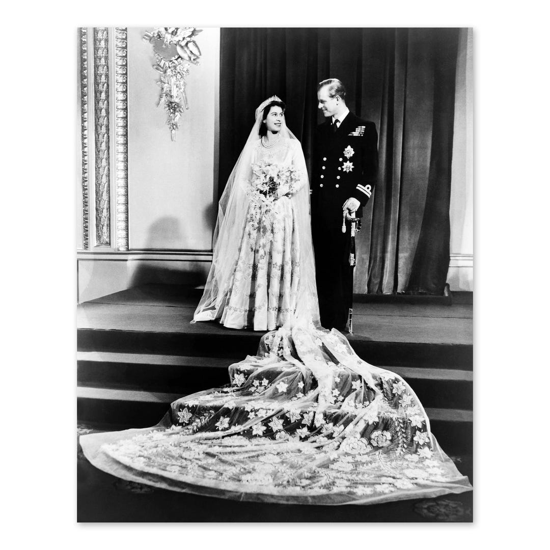 1947 Queen Elizabeth and Prince Philip Royal Wedding Portrait