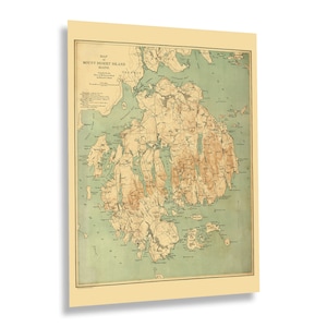 1893 Mount Desert Island Maine Map - Vintage Map of Maine Poster - Old Map of Mount Desert Island Maine Wall Art Print
