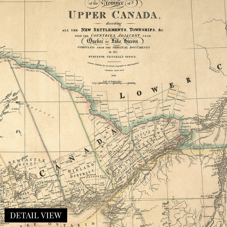 1836 Upper Canada Map Old Map of Canada History Map of Upper Canada