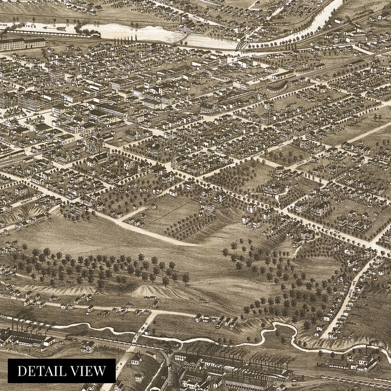 1882 Youngstown Ohio Map Old Map of Youngstown OH Poster History Map