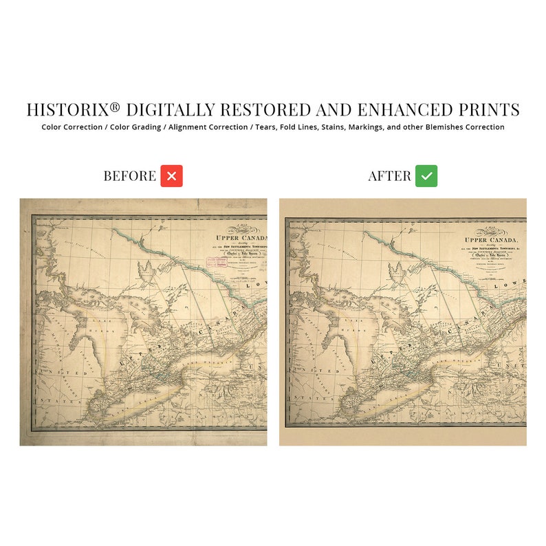 1836 Upper Canada Map Old Map of Canada History Map of Upper Canada