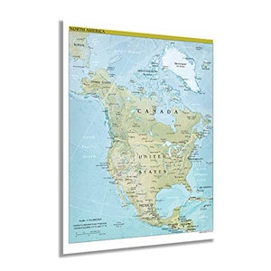 2021 North America Map - History Map of North America  - Mapa de America - Old North America Wall Art Poster