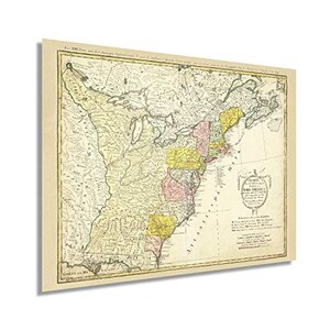 1784 North America Map of United States - Vintage United States Map -  Vereinigte Staaten von Nord- Old Map of America Wall Art Poster