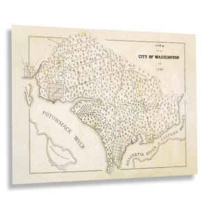 1792 Washington DC Map Print - Vintage Map of Washington City District of Columbia - Old Washington DC Wall Art Map Poster