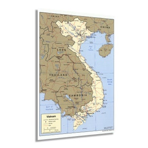 2001 Map of Vietnam - Vietnam Map Poster - Vietnam Wall Poster - Map Vietnam - Laos Map - Cambodia Map - Vietnam Laos Cambodia Map