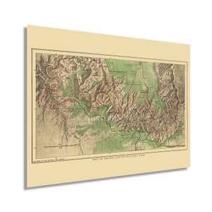 1926 Grand Canyon National Park Map - Vintage Grand Canyon Poster - History Map of the Grand Canyon Wall Art Poster Print