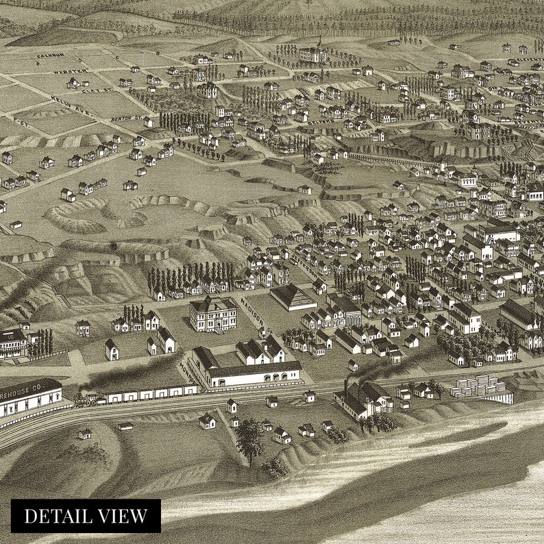 1884 the Dalles Oregon Map Old the Dalles Wasco County Map Etsy