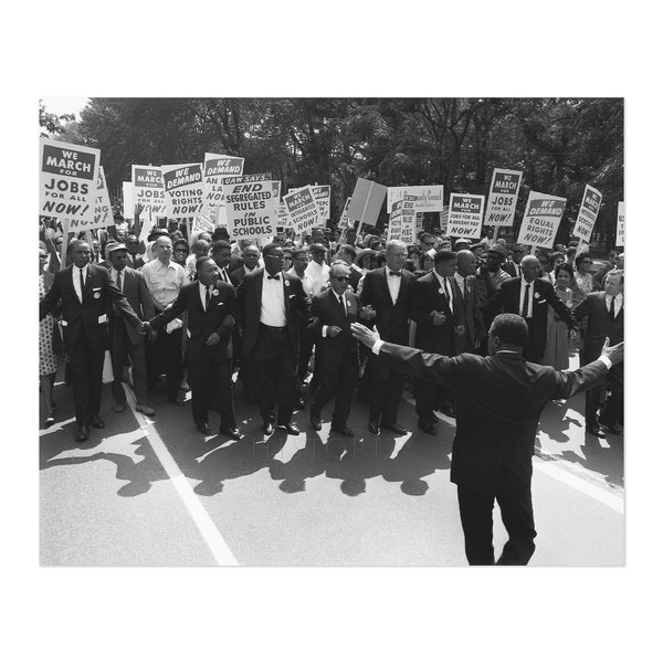 HISTORIX Vintage 1963 Civil Rights Leaders Photo Print - The Head of The Civil Rights Marching on Washington DC Poster Wall Art Photo