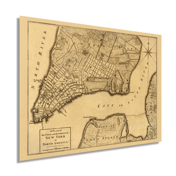 1776 Plan of New York City Map Print NYC Vintage Map Wall | Etsy