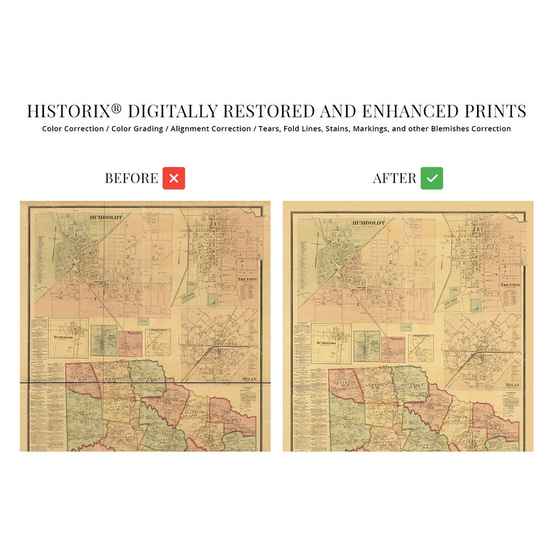 1877 Gibson County Tennessee Map Old Map of Gibson County Etsy