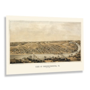 1862 Fredericksburg Virginia Map Print - Vintage Map of Virginia Poster - Old View of Fredericksburg VA Map