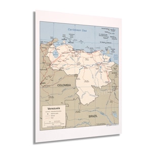 2007 Venezuela Map - Mapa de Venezuela Wall Art - Map of Caracas Venezuela - Bolivarian Republic of Venezuela Wall Art Poster Print